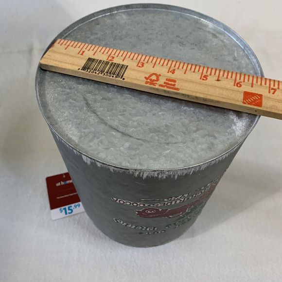 Metal Galvanized Jug Container Holiday Christmas Trees Truck Farmhouse Rustic LG - Picture 3 of 4